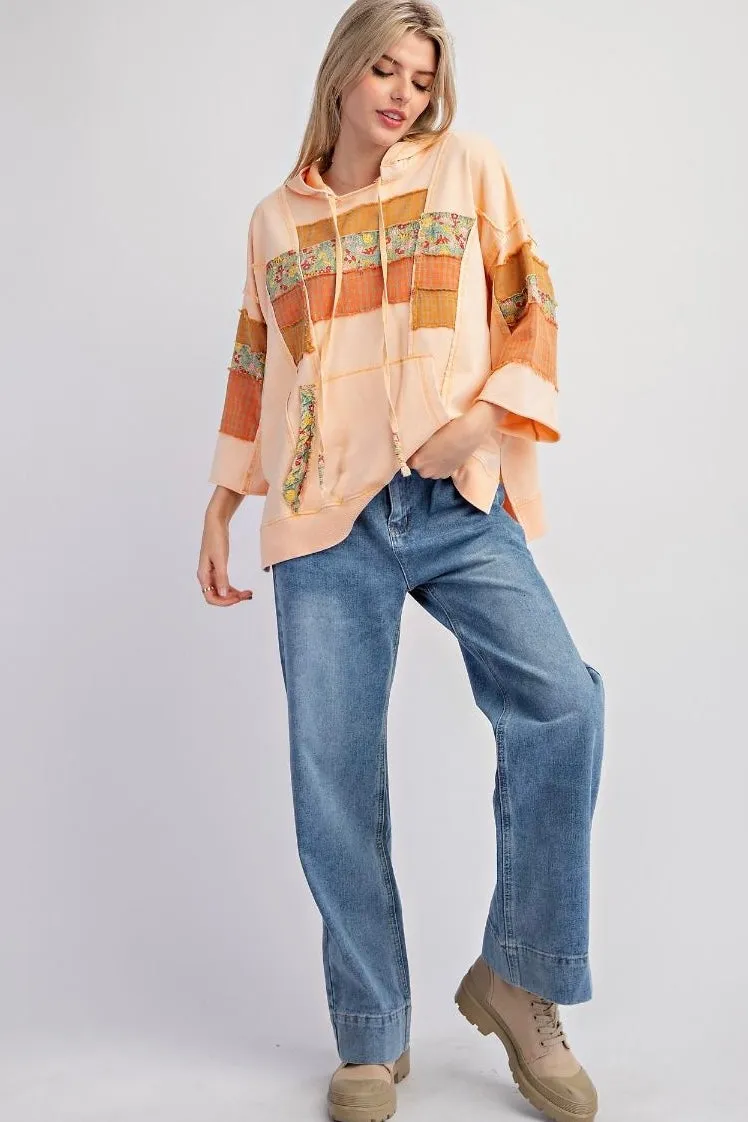 Easel Wide Leg Washed Denim Pants