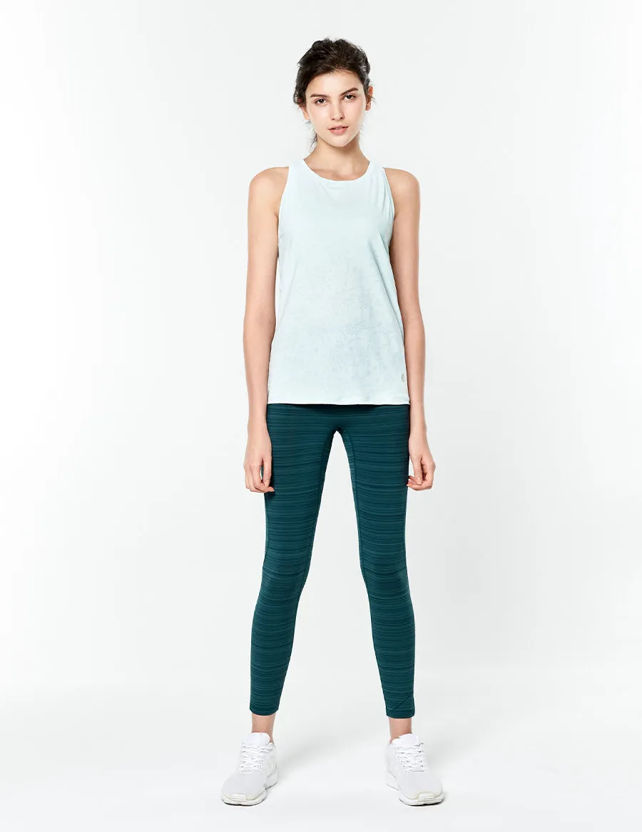 easyoga LESPIRO On- Soothing Core Tights - D64 Aquamarine  Stripe
