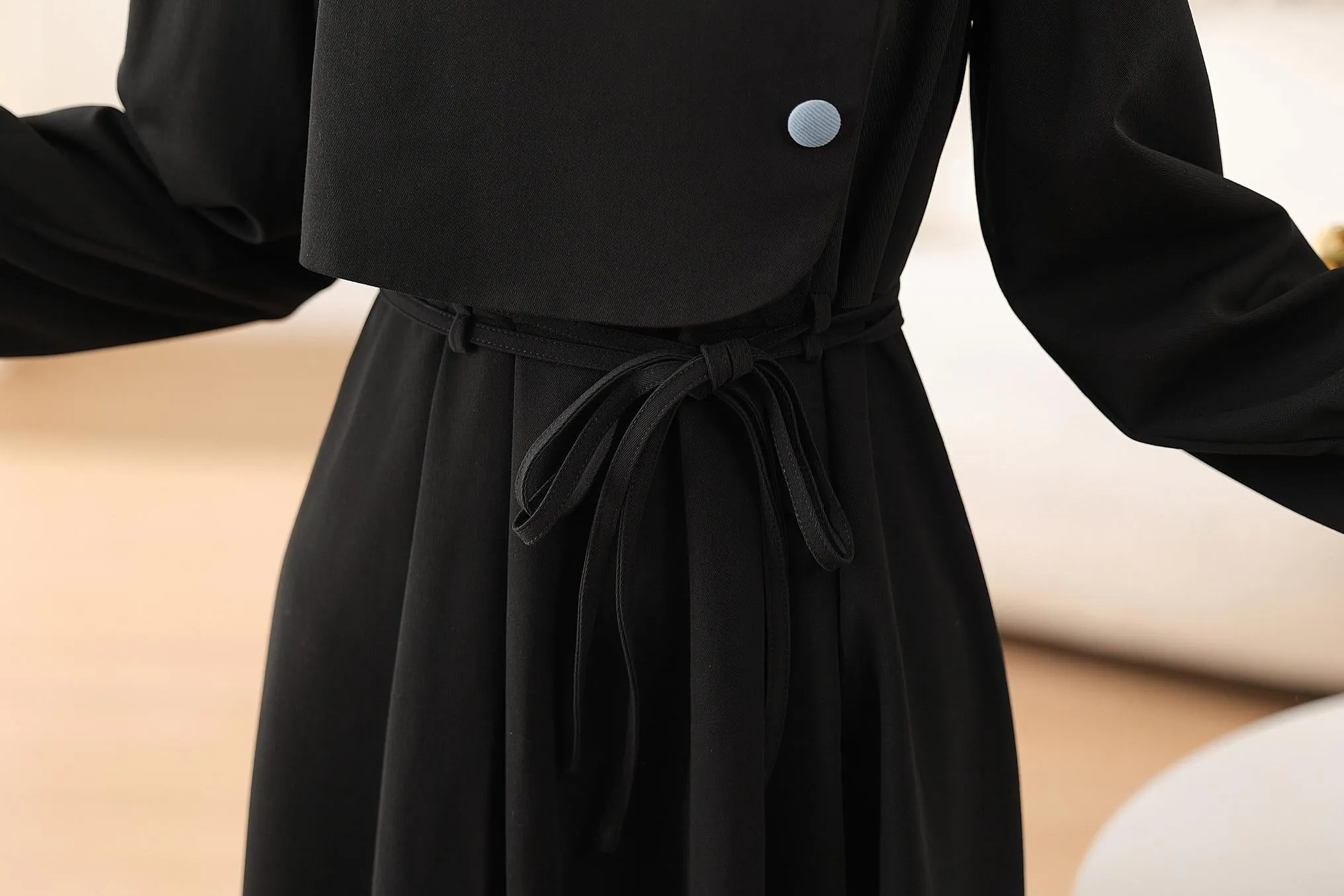 Elegant A-line Drawstring-waisted Dress for Women