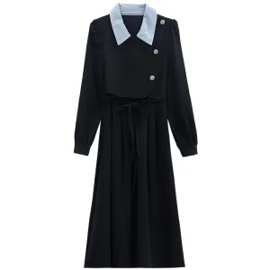 Elegant A-line Drawstring-waisted Dress for Women