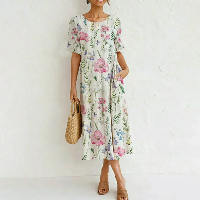Elegant Floral Print Dress