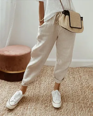 Elena - Casual and elegant linen sweatpants