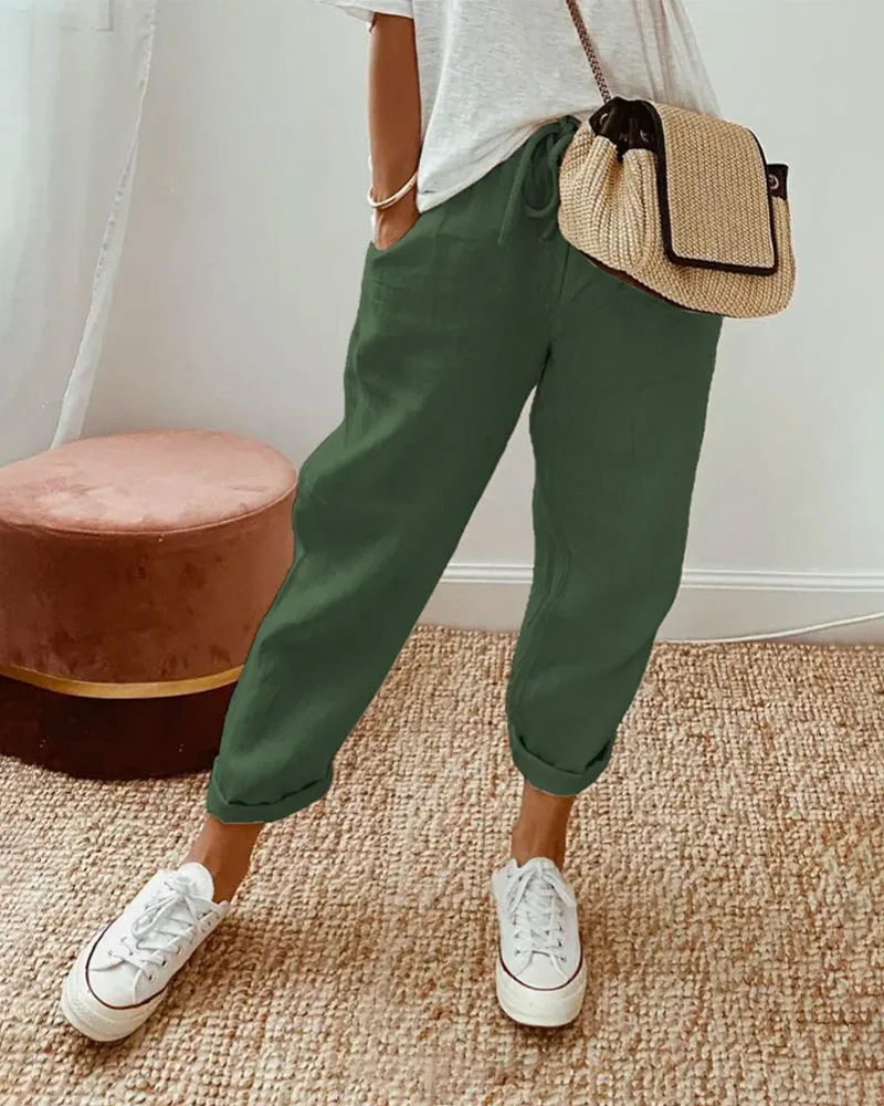 Elena - Casual and elegant linen sweatpants