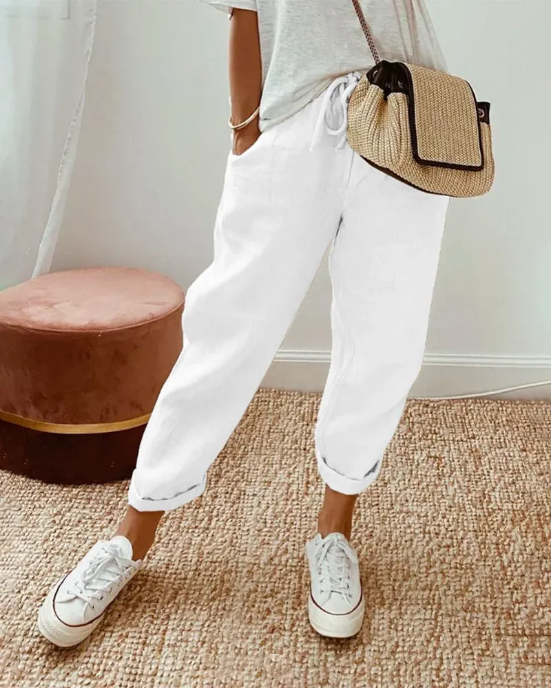 Elena - Casual and elegant linen sweatpants