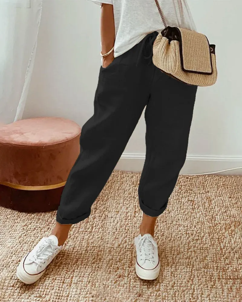 Elena - Casual and elegant linen sweatpants