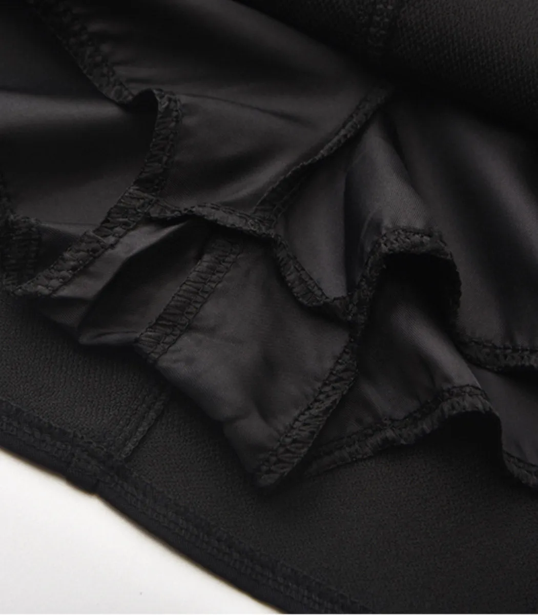 european double pocket high waist a-line skirt