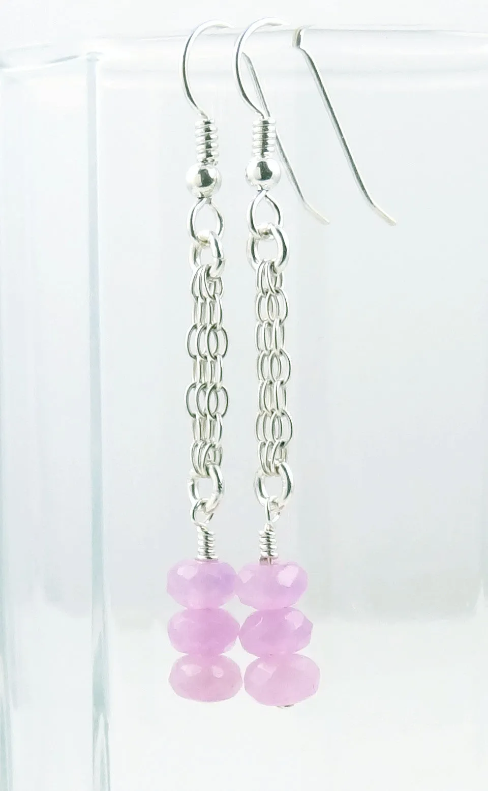 Faceted Radiant Orchid Quartz Earrings