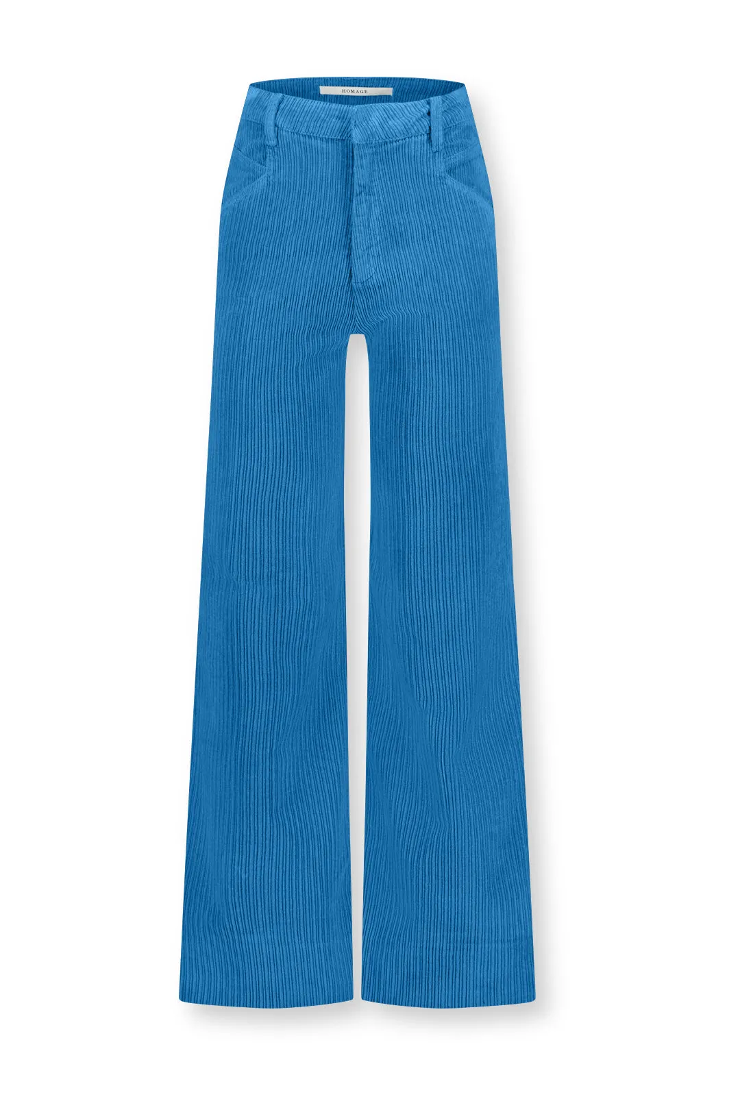 Farrah - Rib Pants With Wide Leg