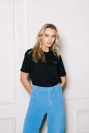Farrah - Rib Pants With Wide Leg