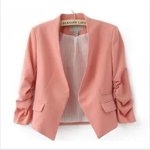 Fashion Basic Jacket Blazer Women Suit Cardigan Puff Sleeve Ladies Autumn Plus Size Brand Coats Casual blaser blazer female