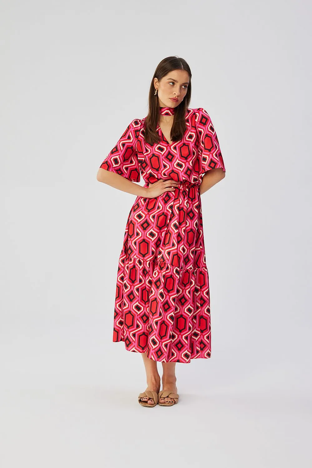 Flared Ruffle Maxi Dress