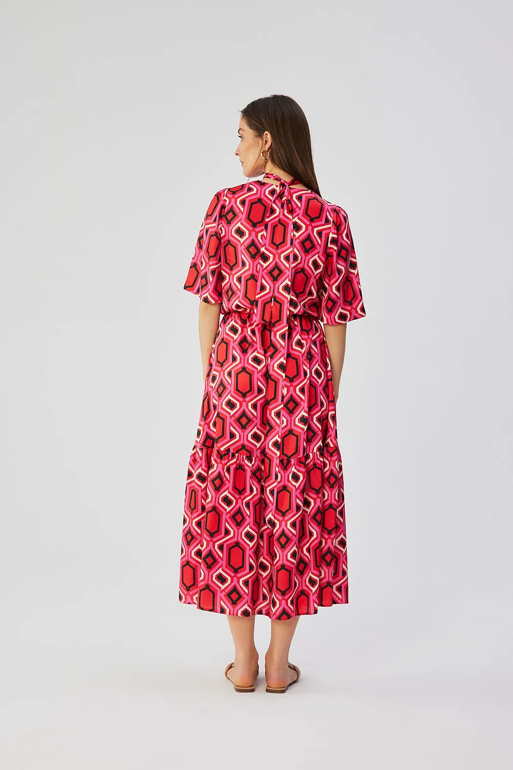 Flared Ruffle Maxi Dress