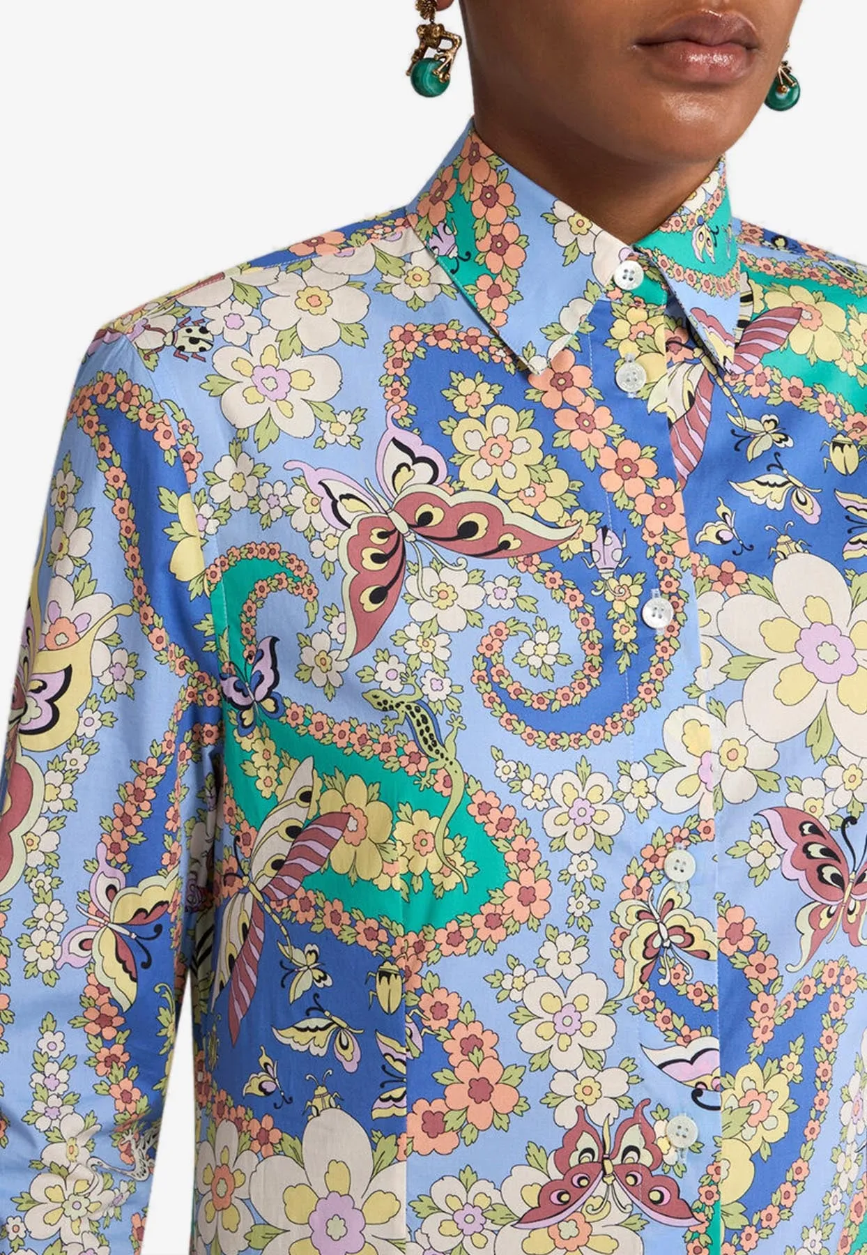 Floral Print Button-Up Shirt