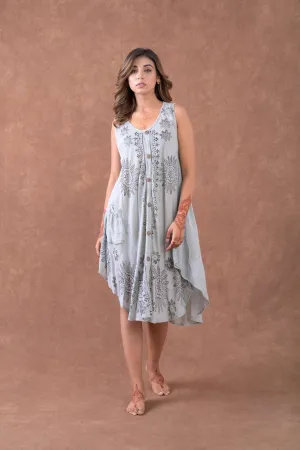 Flower Pattern Button Dress