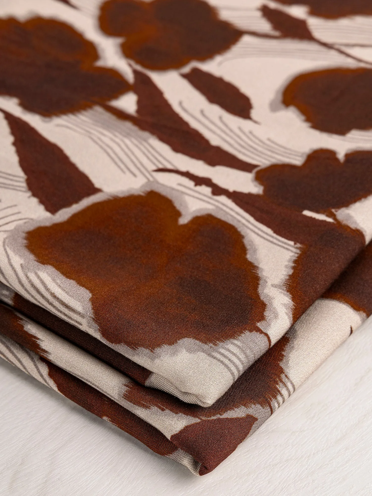Flower Print Viscose Deadstock - Cream   Sienna