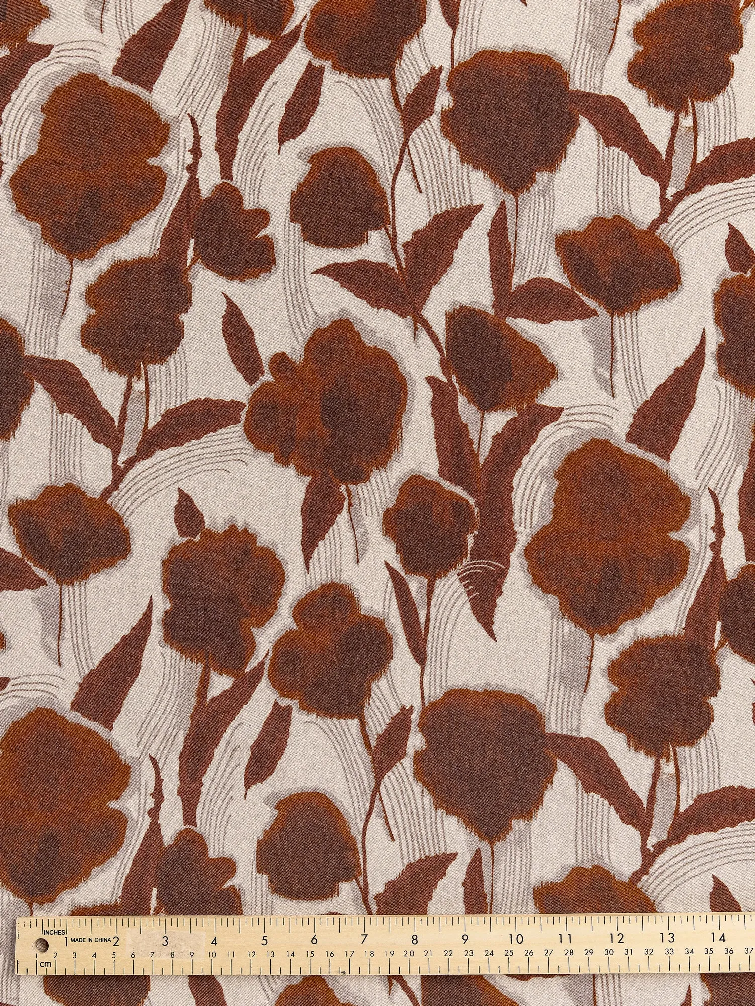 Flower Print Viscose Deadstock - Cream   Sienna