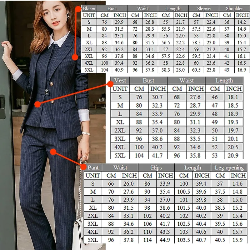 Formal Work wear Blazers 3 Pieces Set