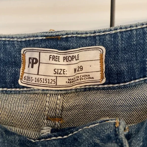 Free People NWT Women's High Rise Wide Leg Jeans Size 29 Blue Button Fly