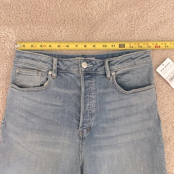 Free People NWT Women's High Rise Wide Leg Jeans Size 29 Blue Button Fly