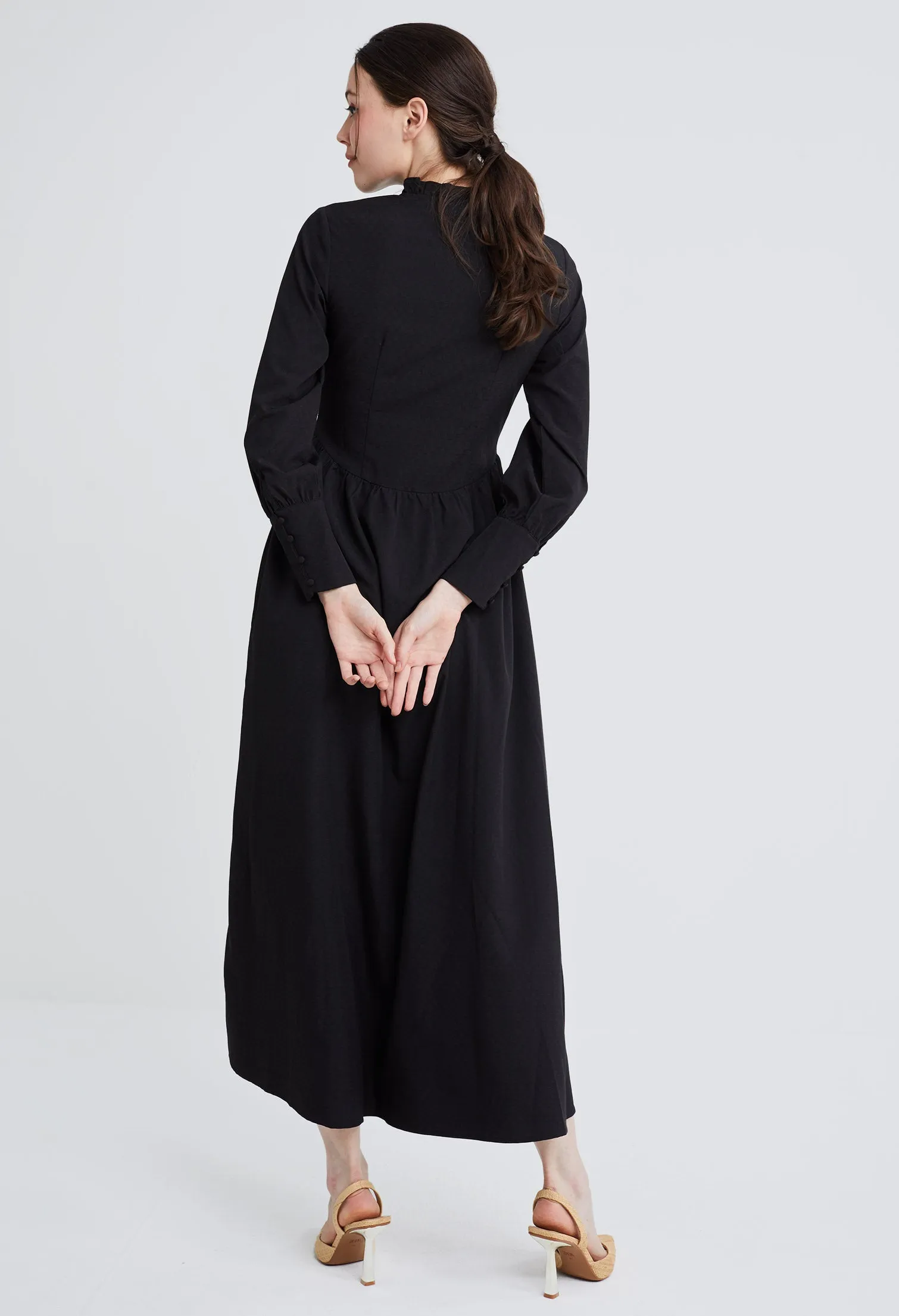 Front Tie Mock Neck Dress