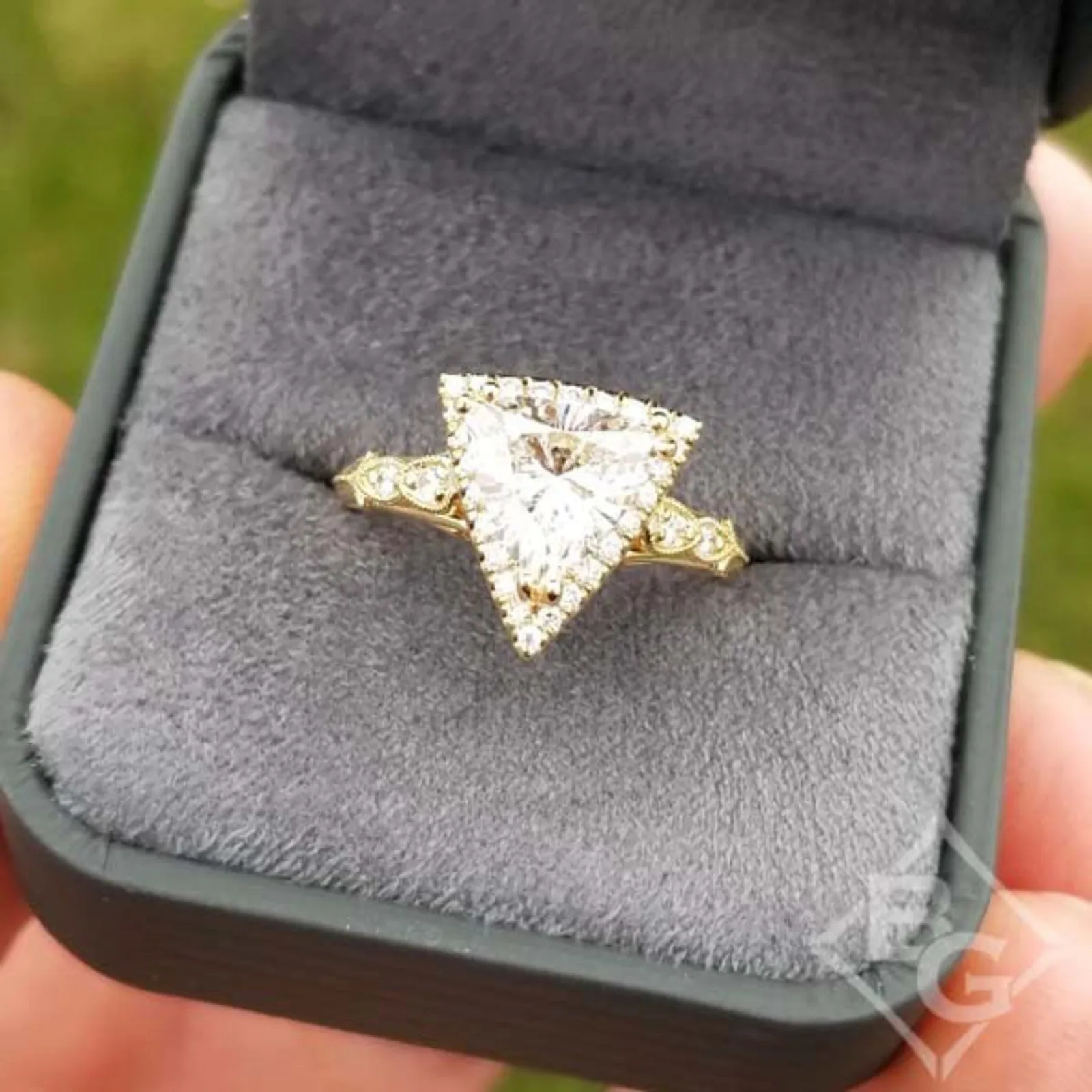 Gabriel & Co. "Chelsea" Trillion Cut Diamond Engagement Ring