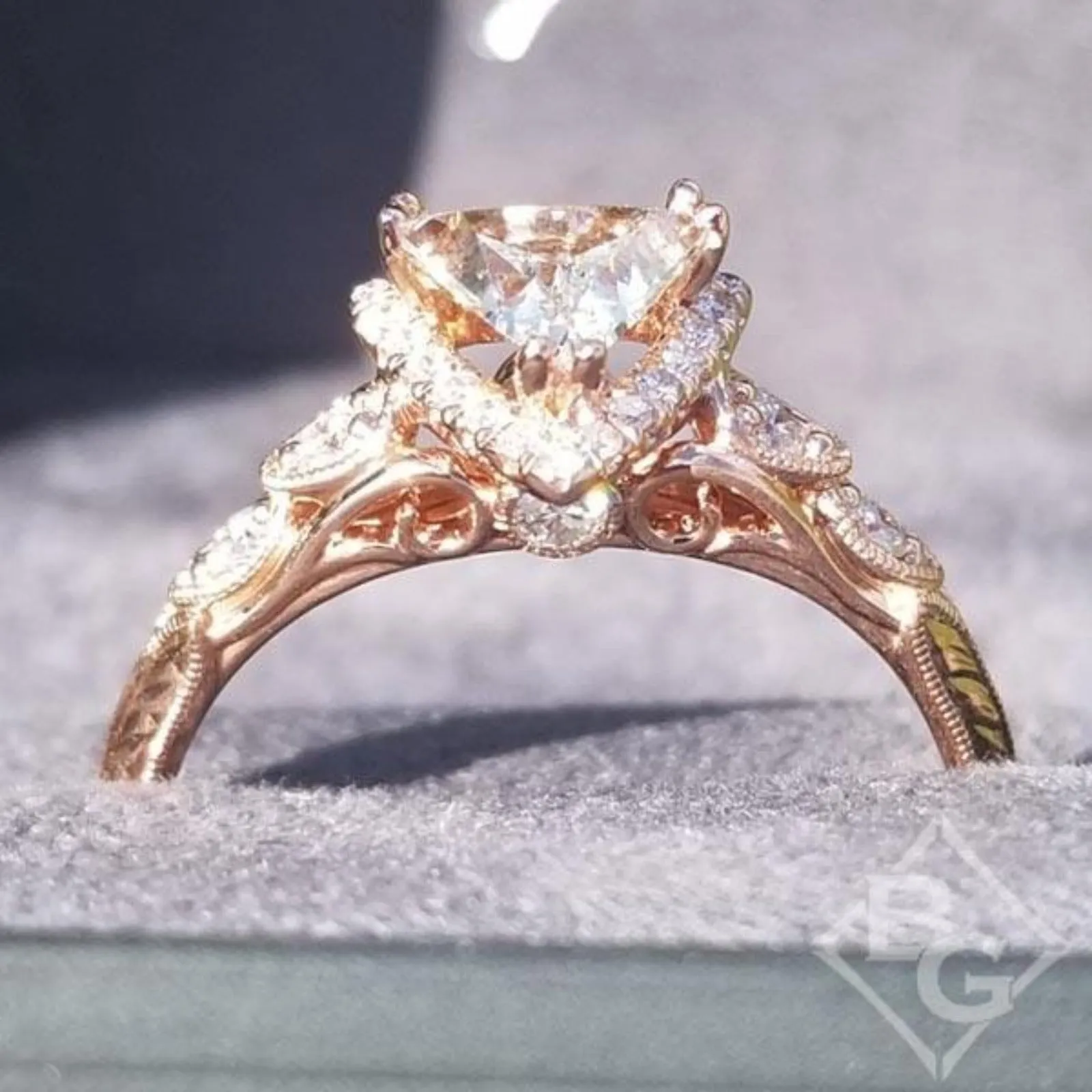 Gabriel & Co. "Chelsea" Trillion Cut Diamond Engagement Ring