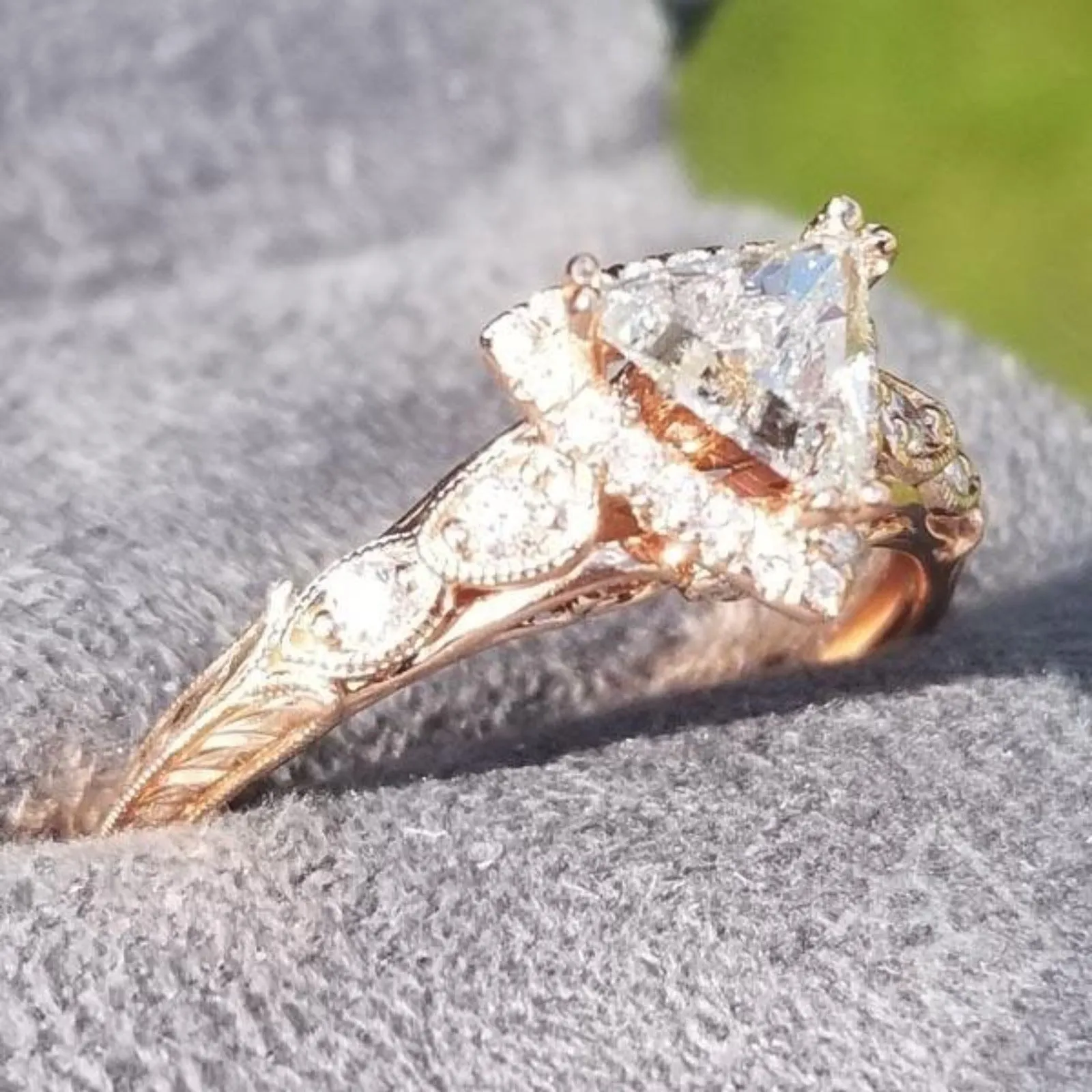 Gabriel & Co. "Chelsea" Trillion Cut Diamond Engagement Ring