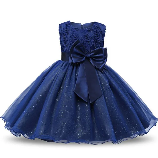 Girls Princess Kids Dresses for Girls Tutu Lace Flower Embroidered Ball Gown Baby Girls Clothes Children Wedding Party Dress