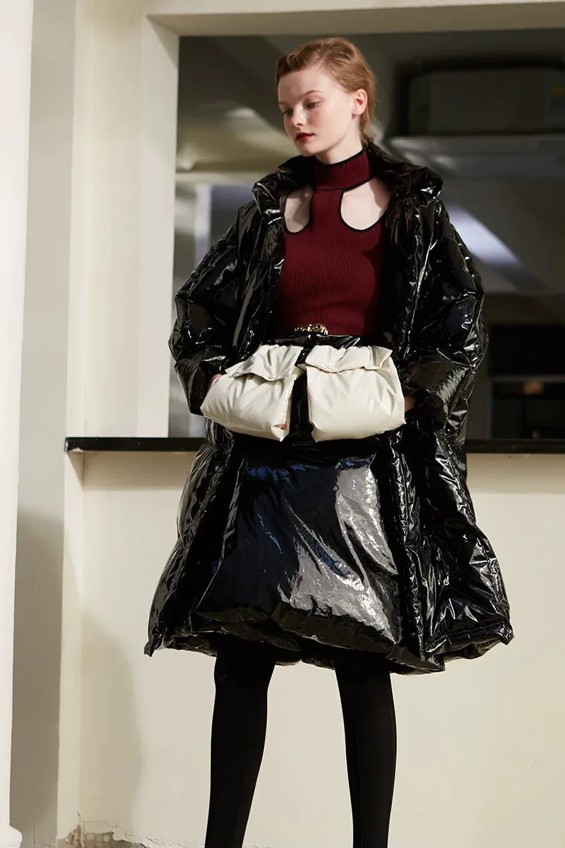 Glossy A-Line Skirt