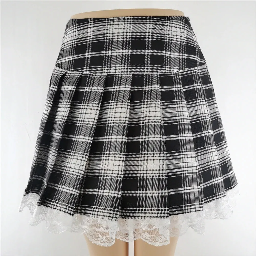 Goth High Waist Ruffle Skirts