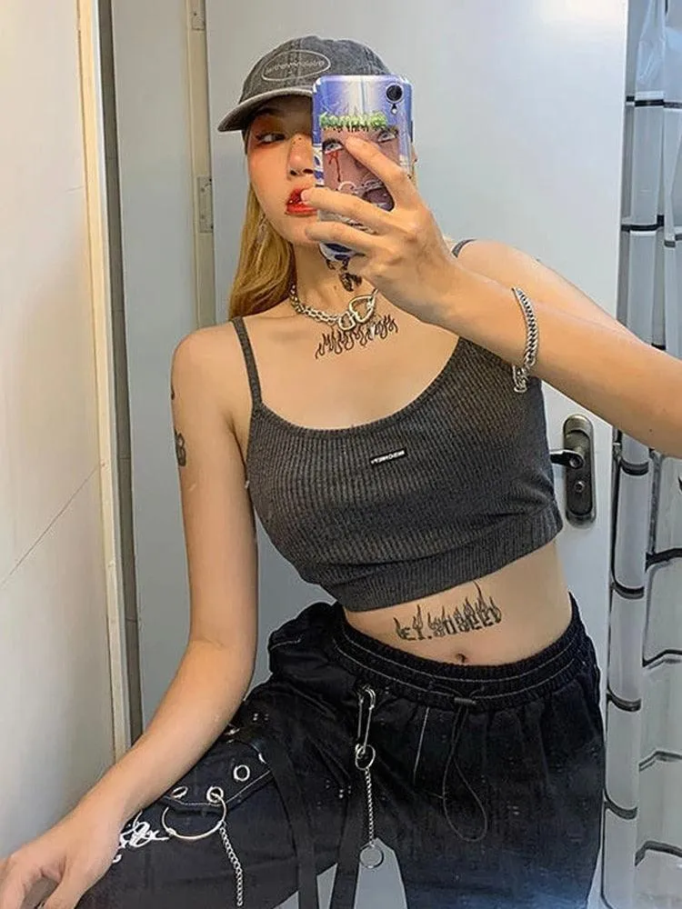 Gothic Black Cargo Pants for Women with Chain - Wide-Leg and Loose Fit