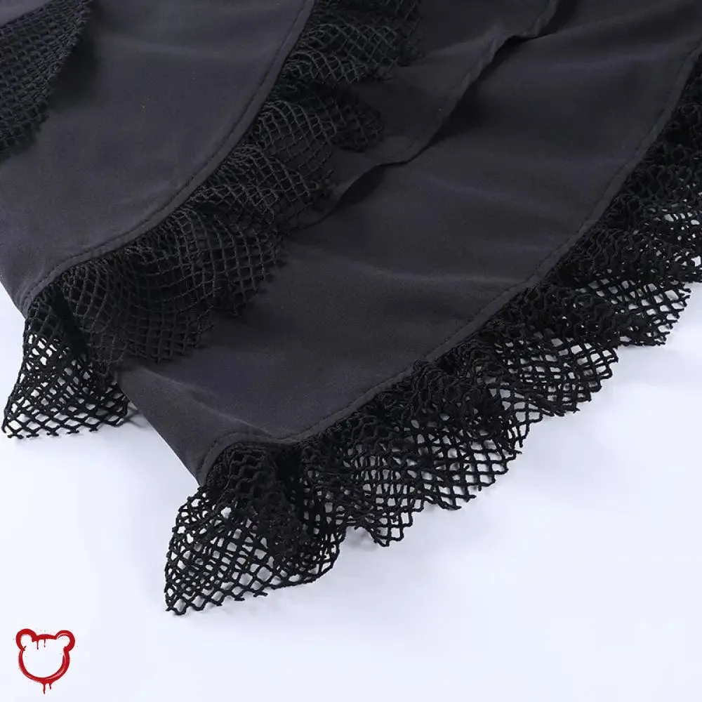 Gothic Mesh Ruffle Skirt