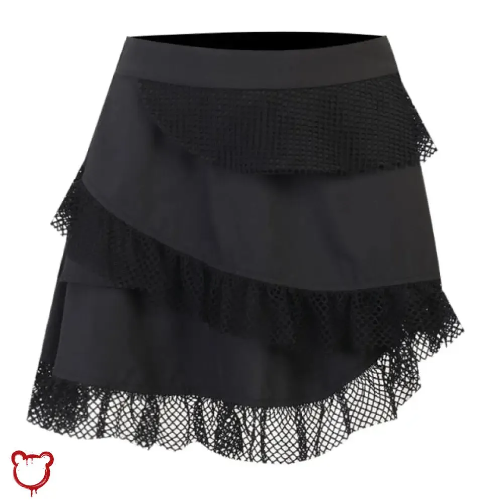 Gothic Mesh Ruffle Skirt