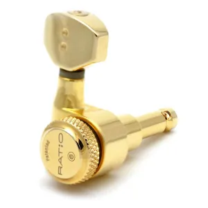 GraphTech RATIO Electric Guitar Locking 3 3 Mini Contemporary Machine Heads ~ Gold