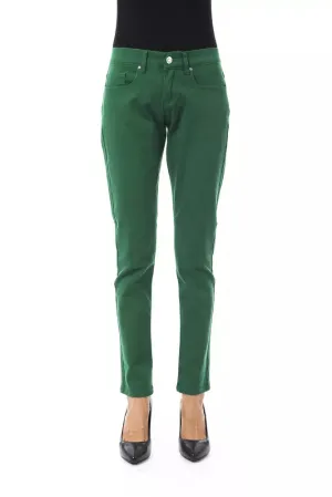 Green Cotton Women Pants