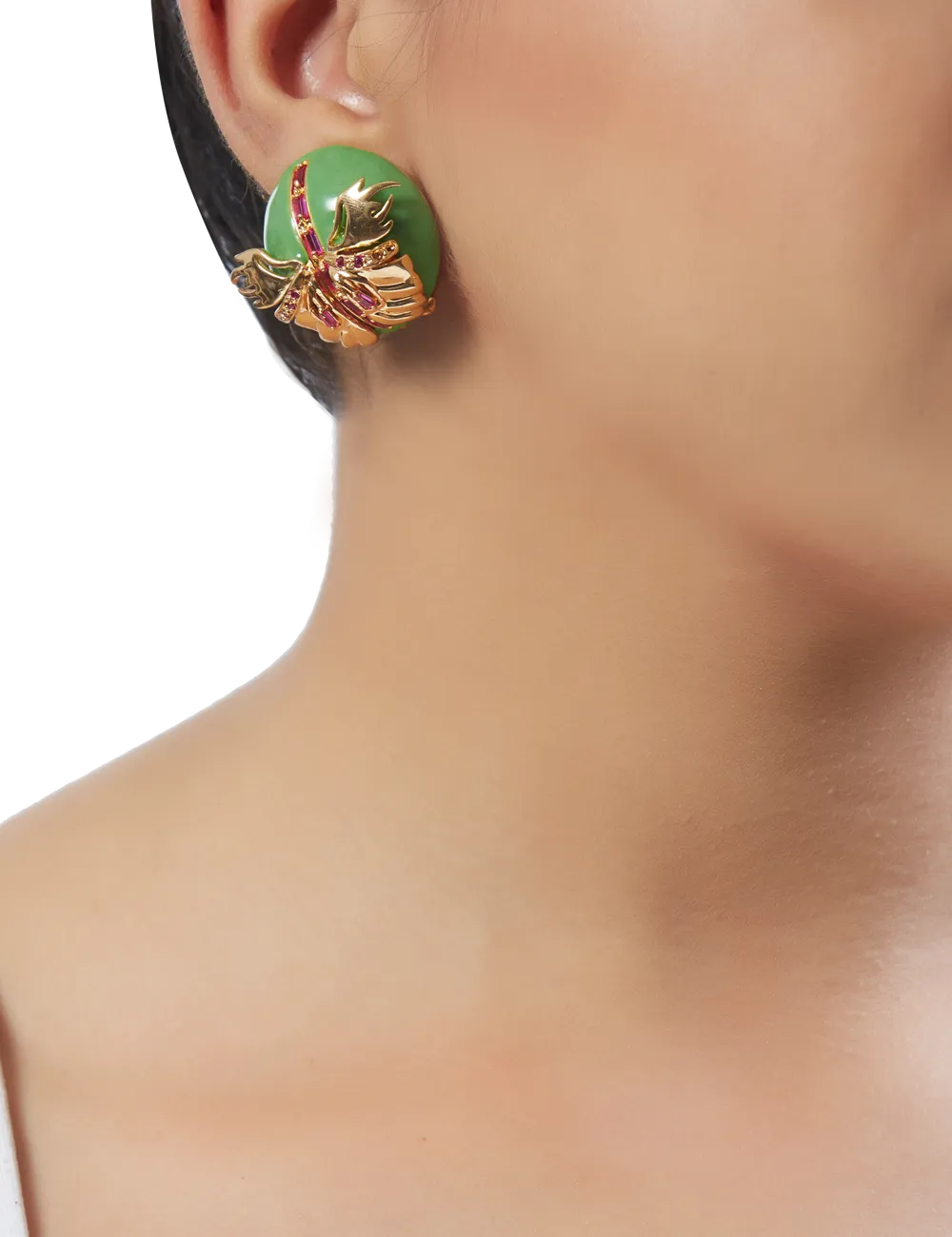 Green Papilio Button Tops