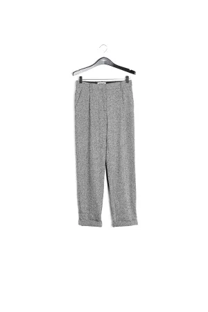 Grey mélange carrot-shaped pants