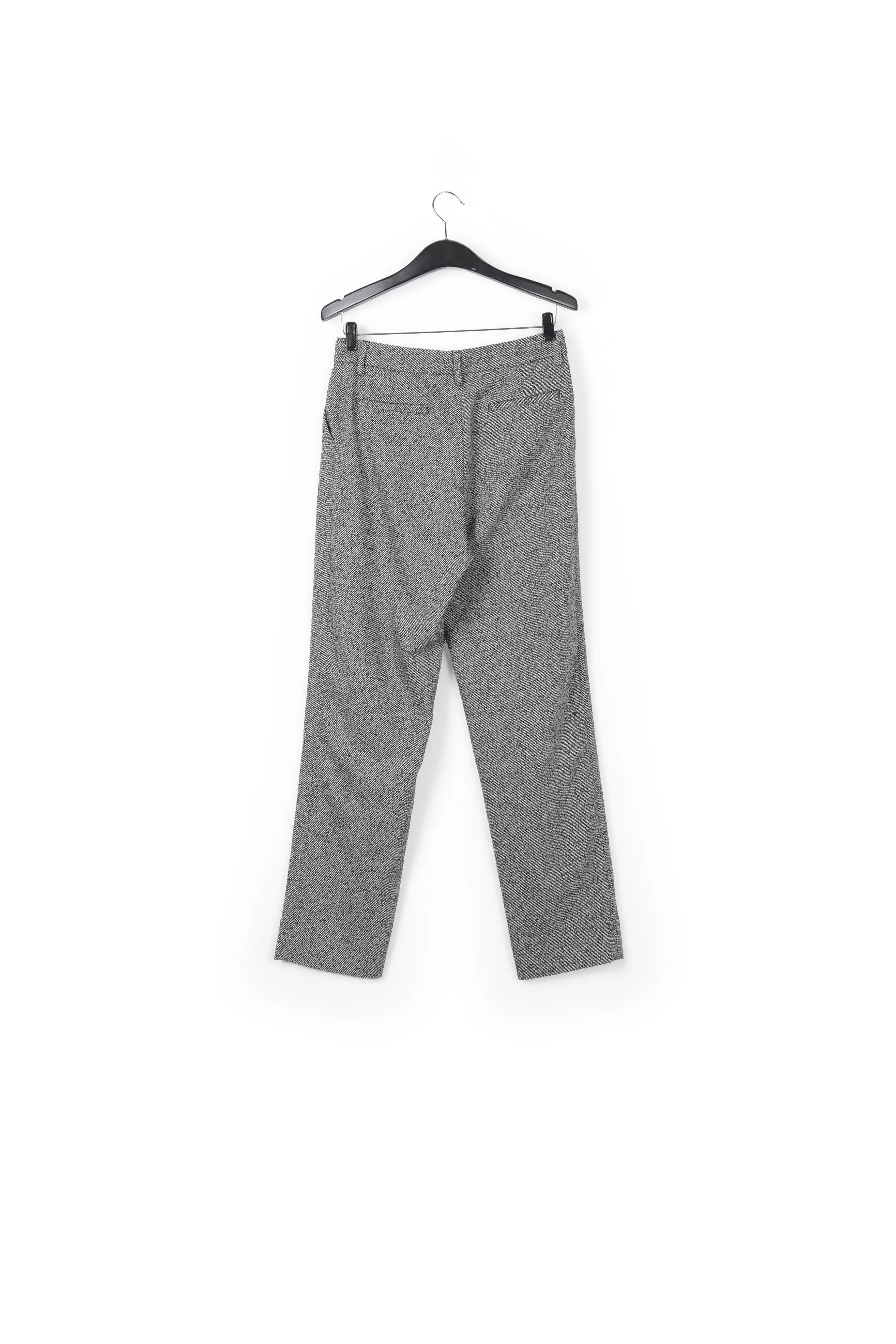 Grey mélange carrot-shaped pants