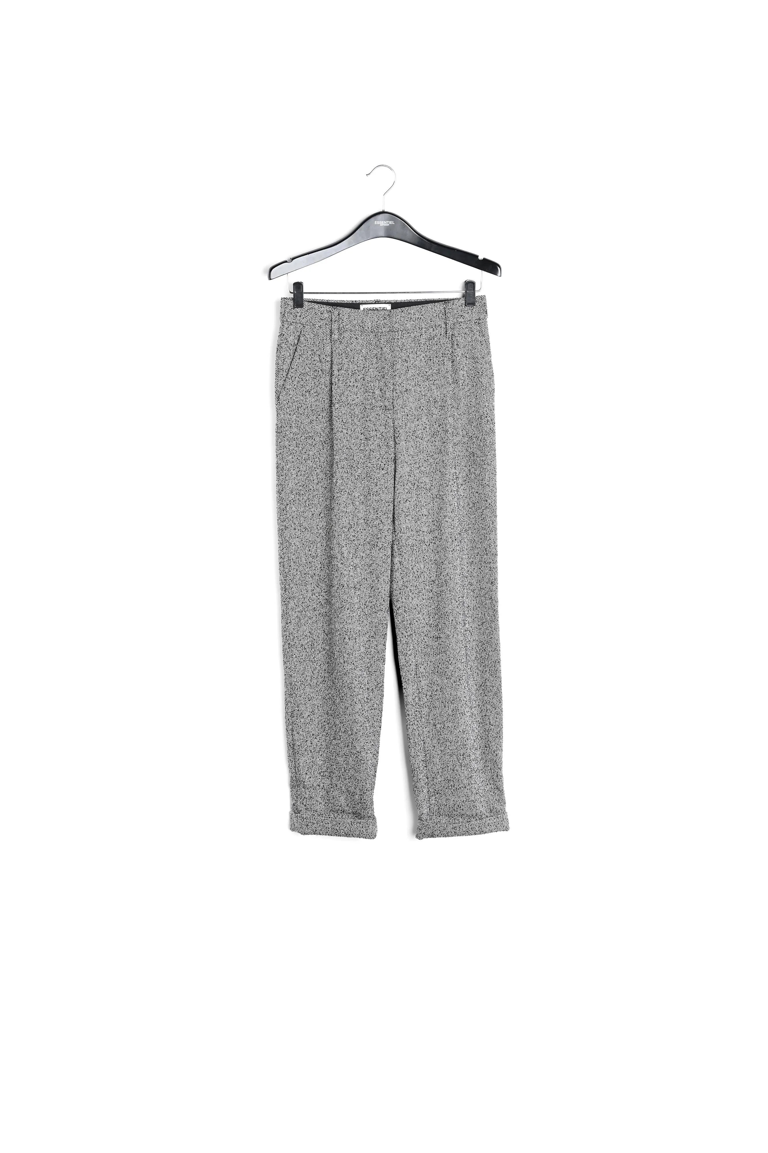 Grey mélange carrot-shaped pants