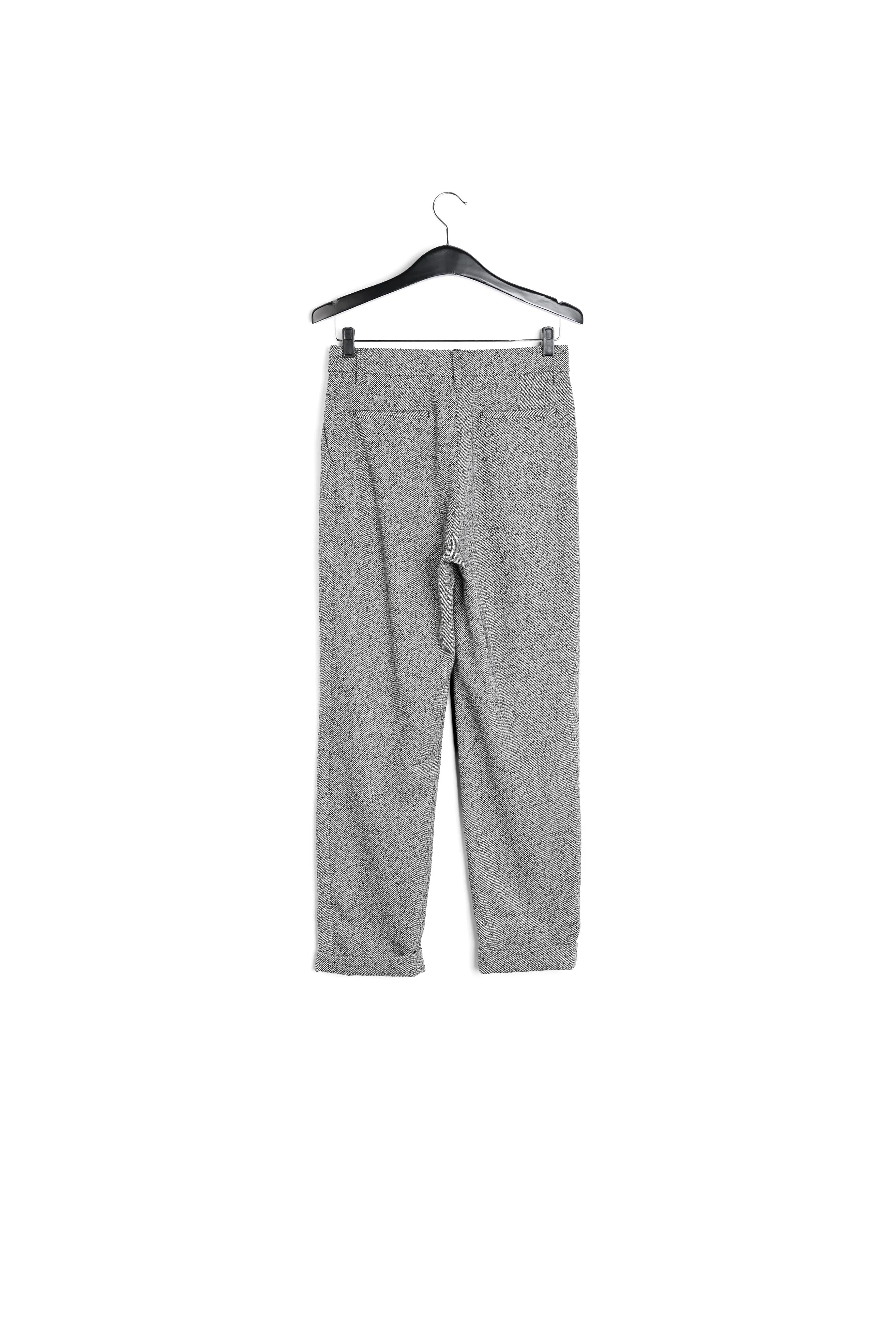 Grey mélange carrot-shaped pants