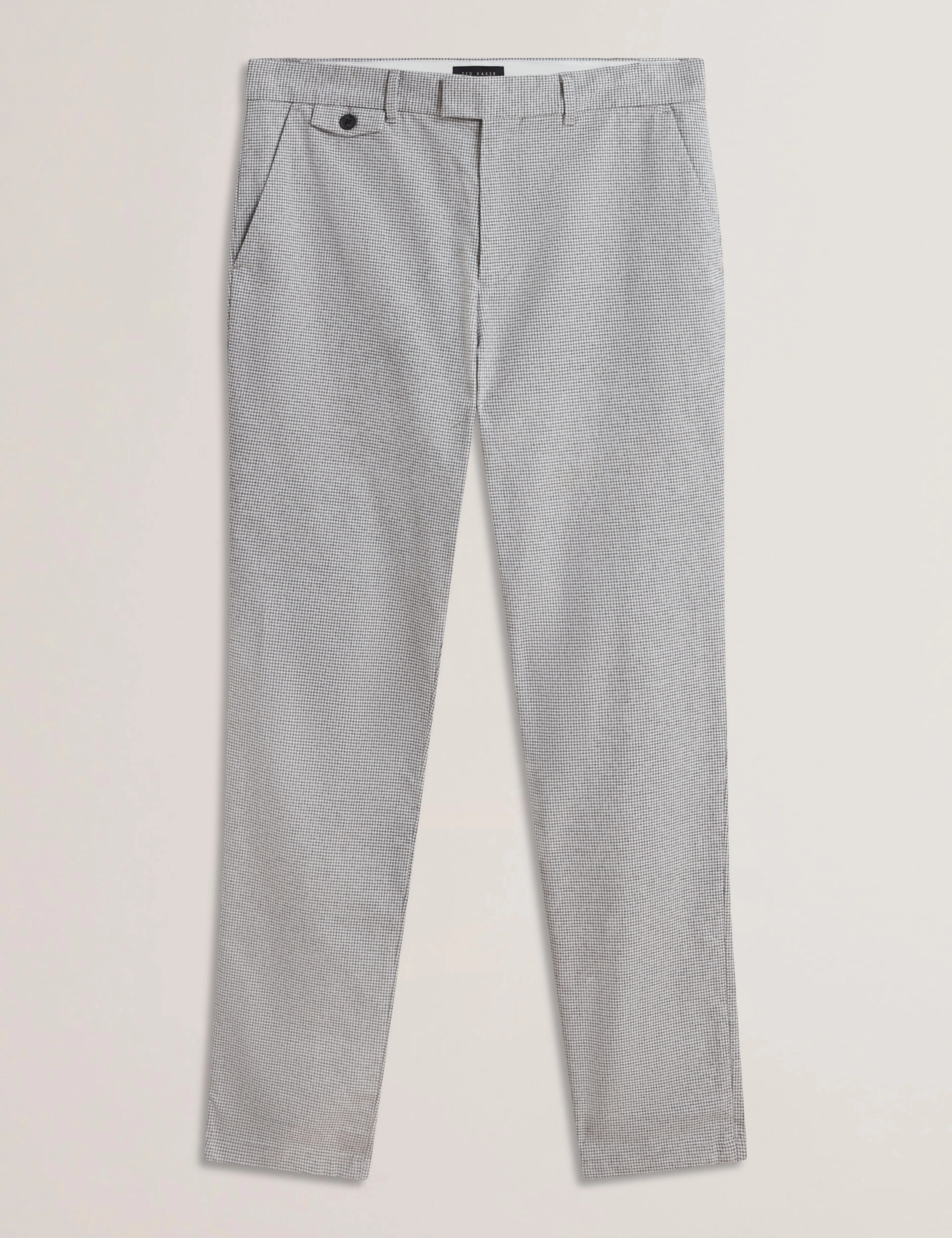 Handly Micro Houndstooth Slim Fit Trouser Grey