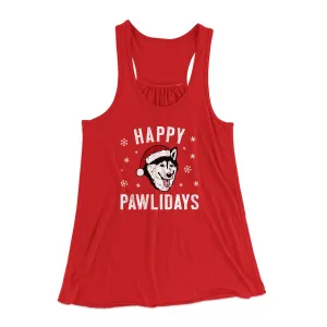 Happy Pawlidays Women's Flowey Racerback Tank Top