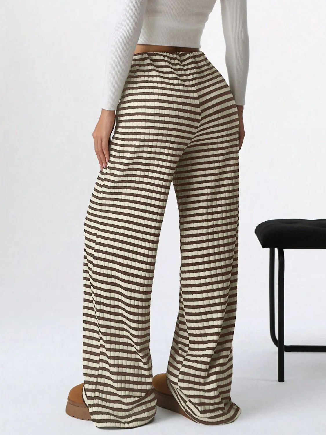 Hazel Blues® |  Tied Striped Wide Leg Pants