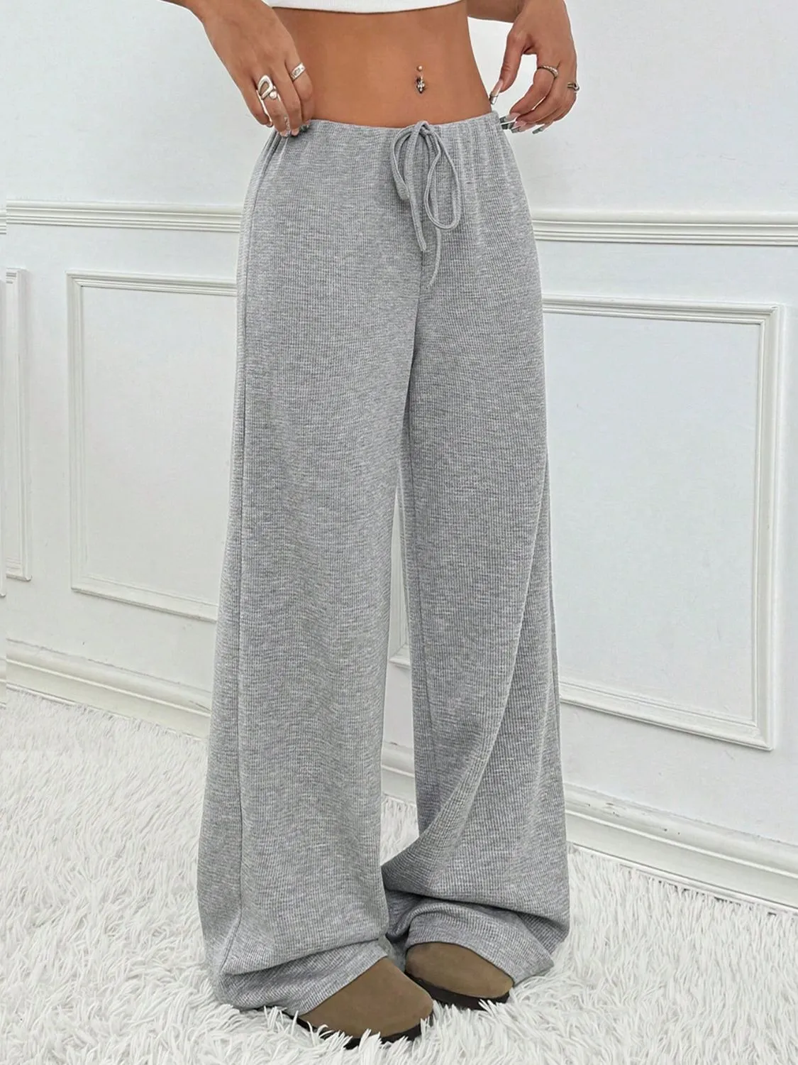 Hazel Blues® |  Tied Striped Wide Leg Pants