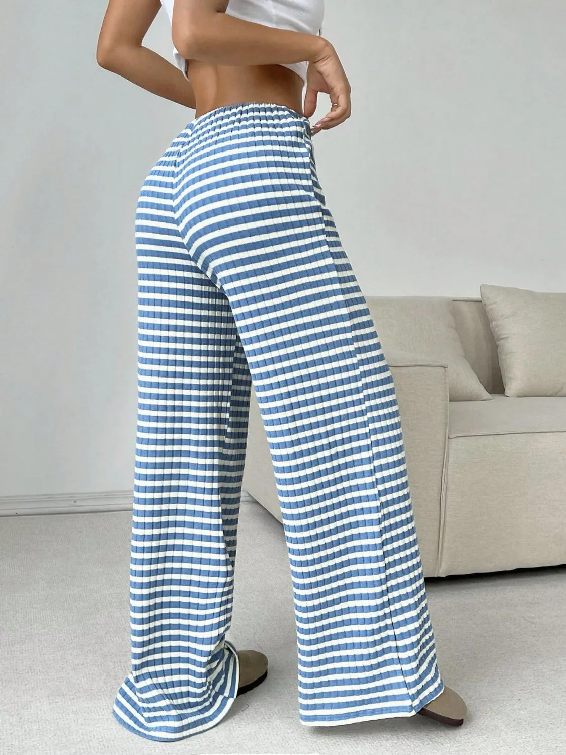 Hazel Blues® |  Tied Striped Wide Leg Pants