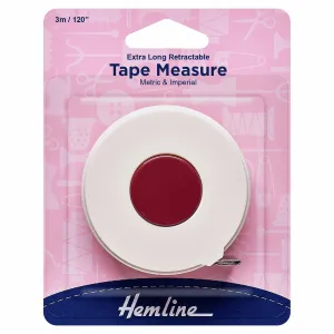 Hemline Tape Measure: Retractable: 300cm