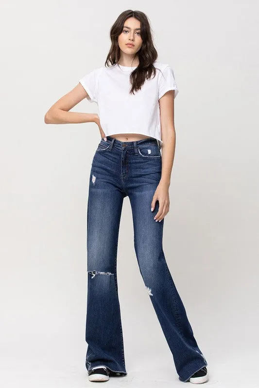 High Rise Distressed Wide Leg Jeans, Flying Monkey