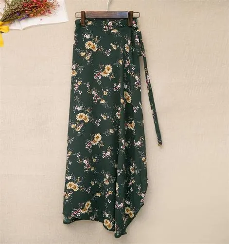 High waist Irregular Beach Skirt - Multiple prints available
