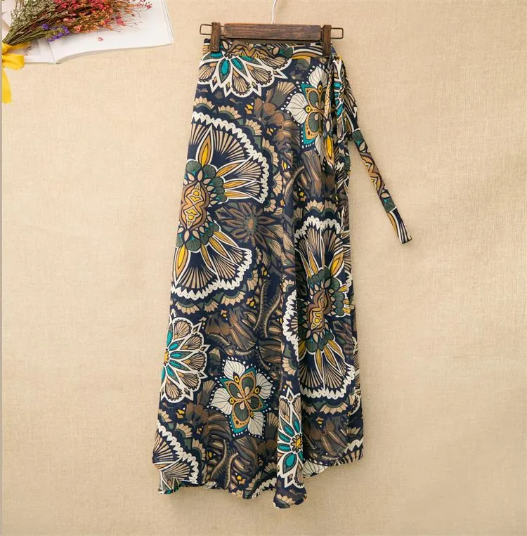 High waist Irregular Beach Skirt - Multiple prints available