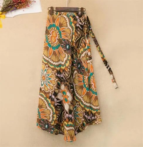 High waist Irregular Beach Skirt - Multiple prints available
